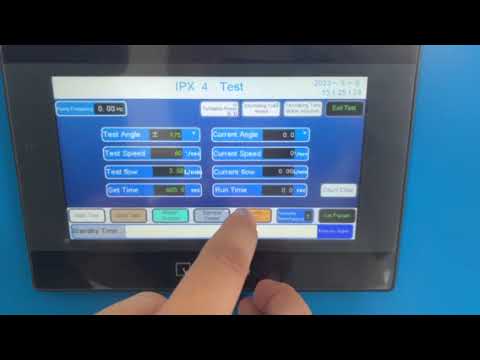 会社のビデオ について IEC 60529 IPX3/IPX4 oscillating tube with rotation table, control system and water tank