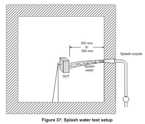 Splasのためのしぶき水テスターIPの試験装置のステンレス鋼のテスト セットアップのISO 16750-4図4熱衝撃